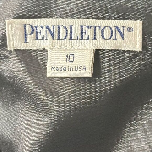 Pendleton virgin wool  Black Sheath Dress Bateau Neck 3/4 Sleeve size 10 - Picture 5 of 9